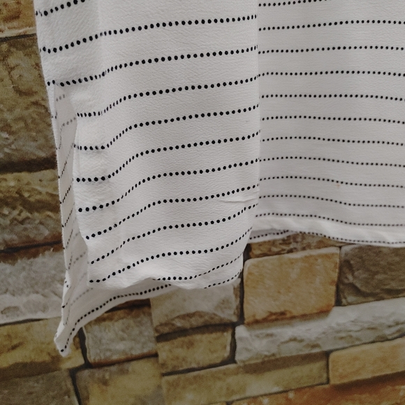 Zara Basic Tunic Blouse Bow Tie Blue/White XL - Picture 5 of 8